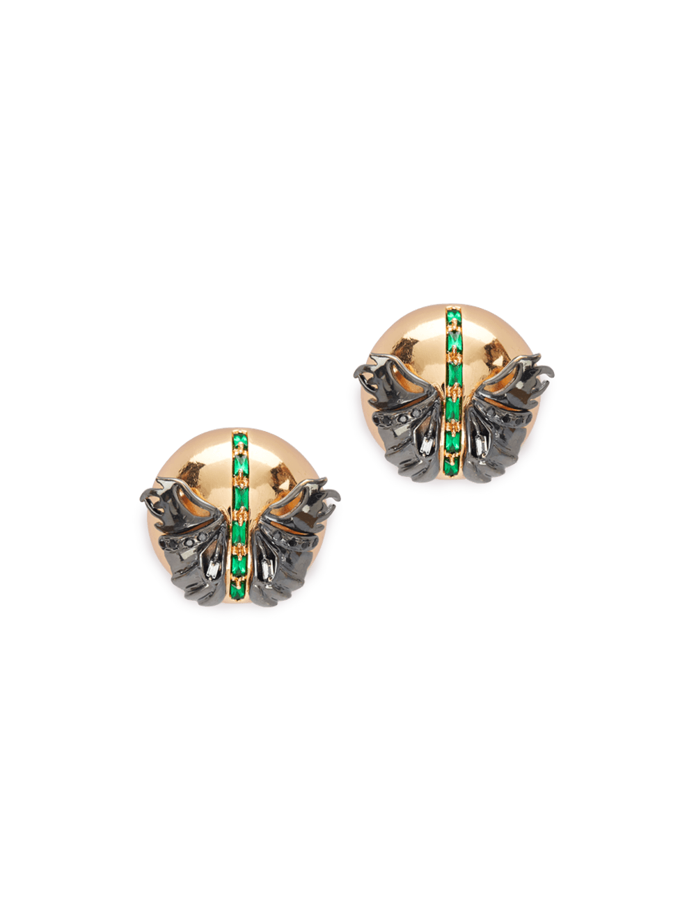 Gold Papilio Button Top Earrings