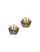 Gold Papilio Button Top Earrings