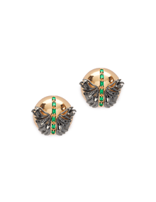 Gold Papilio Button Top Earrings