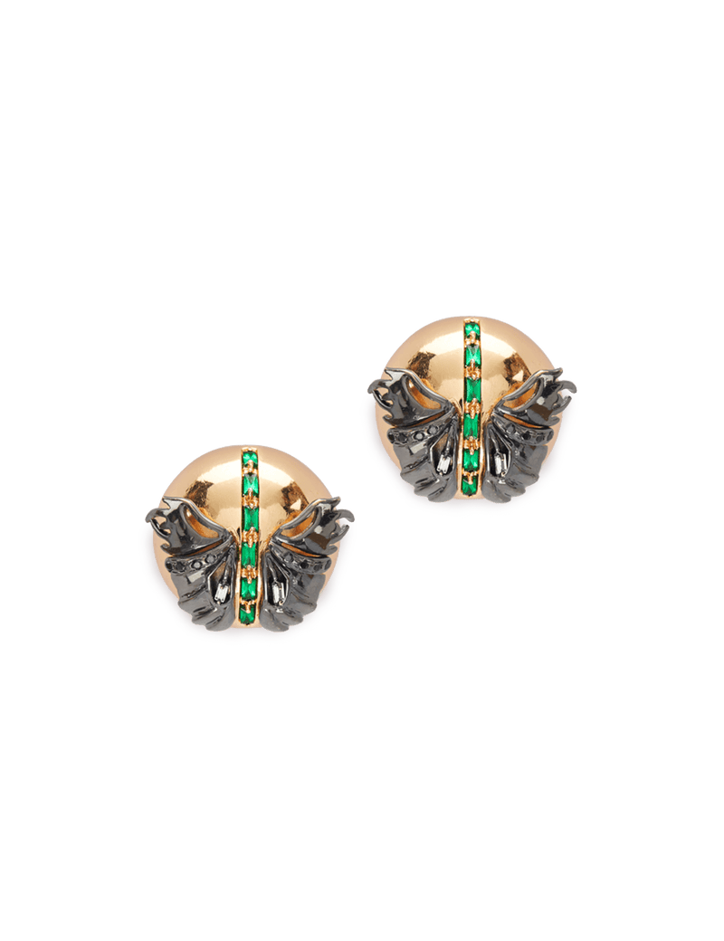 Gold Papilio Button Top Earrings