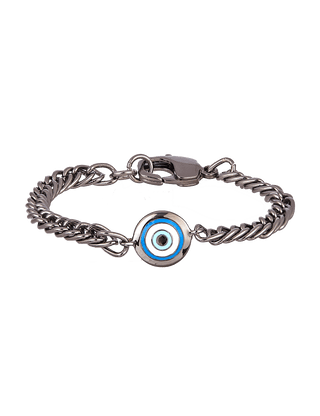 Gunmetal bracelets with evil eye