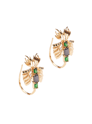 Hoop stud earrings in butterfly design