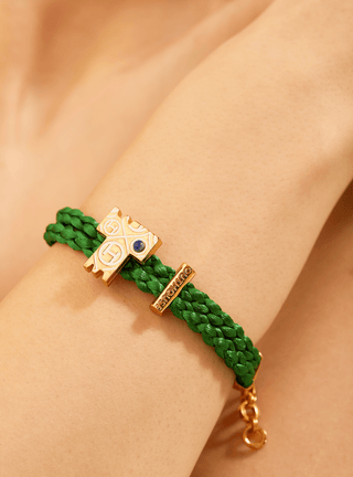 personalised women gold bracelets in green colour