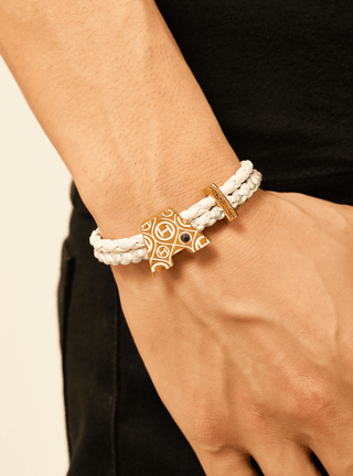 customised men gold bracelets in white colour