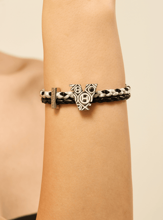 customised women silver bracelets in black colour
