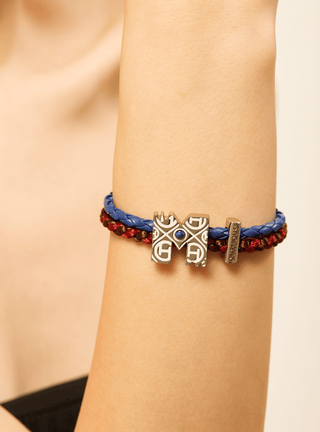 personalised women silver bracelets in marine blue colour