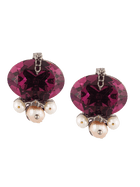 Lilac Shadow Cut Crystal Stud Earrings
