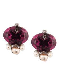Lilac Shadow Cut Crystal Stud Earrings