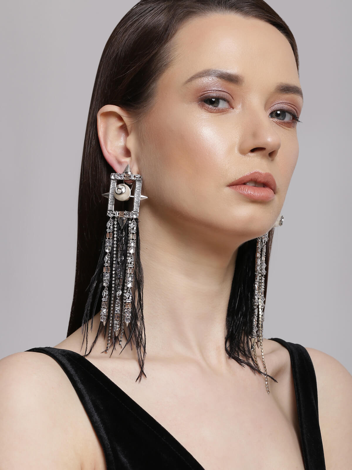 earrings for black dress GOLD Silver Earring size Black Earrings For Western Dresses