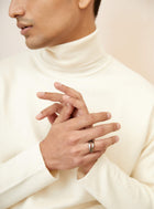 Mens silver designer ring