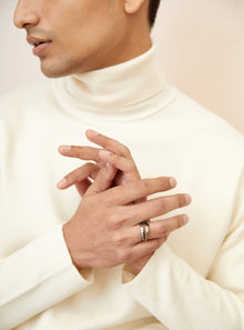 Mens silver designer ring