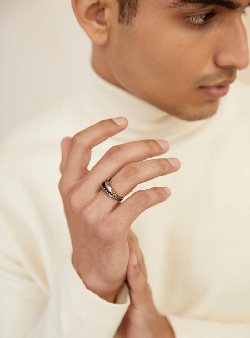 Mens silver ring
