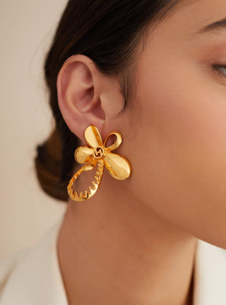 Statement Earrings in Gold Finish