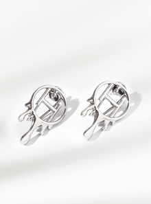 Silver Modern Statement Earrings