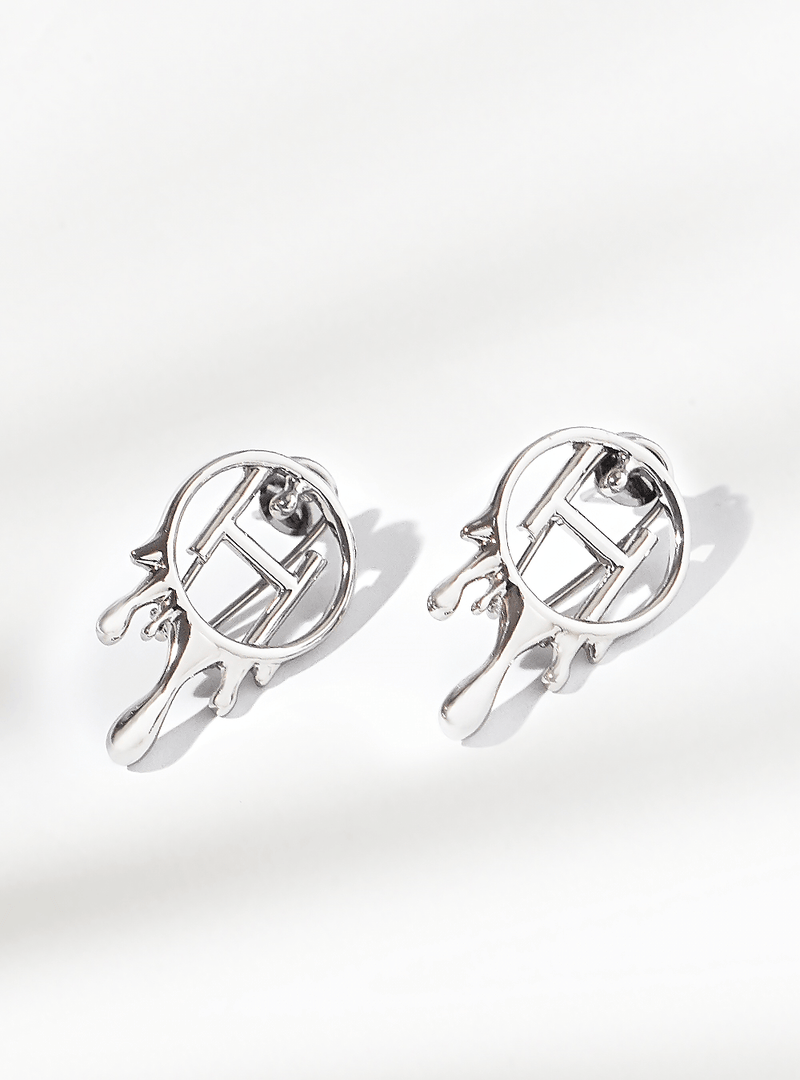 Silver Modern Statement Earrings