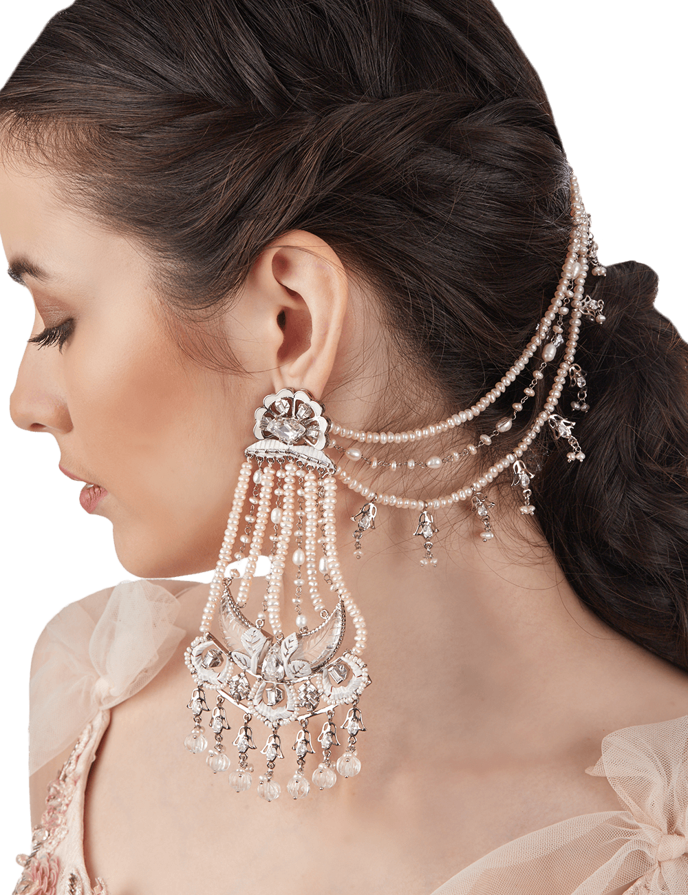 Indian Bollywood Pearl Sahara Kaan Chain Fashion Earring Wedding Women  Jewelry  eBay