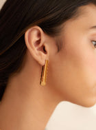 Outhouse Blade Epee Earrings in Gold