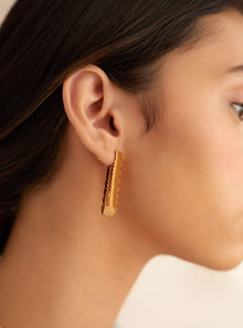 Outhouse Blade Epee Earrings in Gold