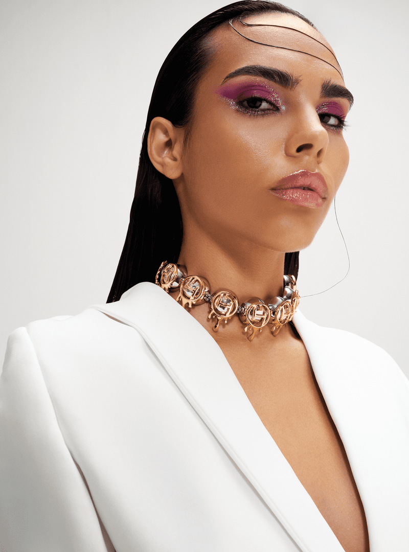 Drip OH Dual Tone Choker Necklace