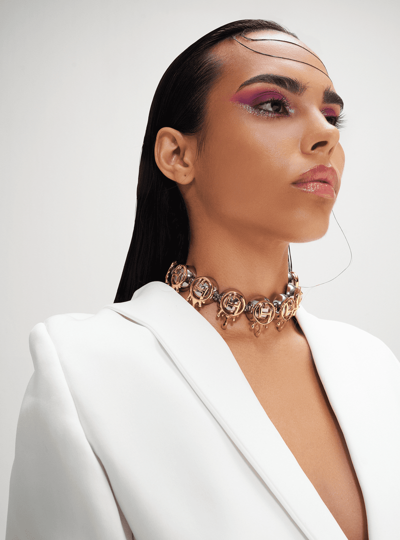 Drip OH Dual Tone Choker Necklace