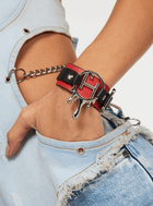 Leather Bracelet With with the iconic OH Dripping monogram in gold finish set