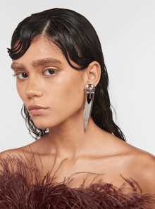 Gavi Spicule Stud Earrings In Silver Finish