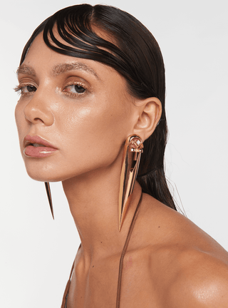Designer Gavi Spicule Earrings In Gold Finish