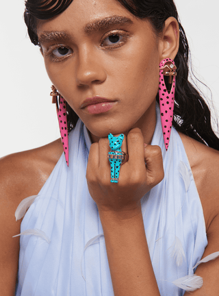 pink enamel earring jewellery 