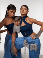 OTT Crystal Furbie Women Bag With Chainmail Gloves  