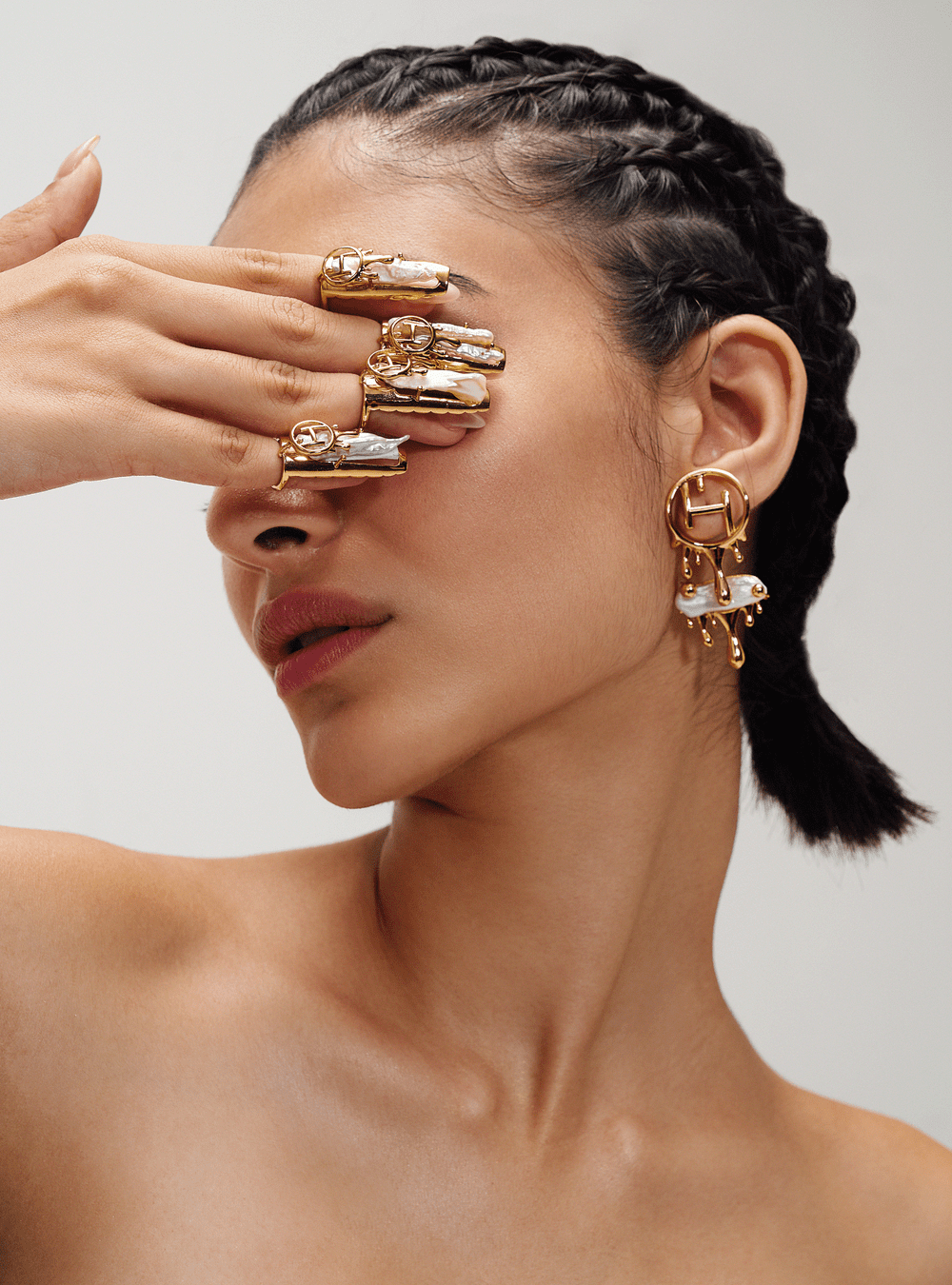 Drip OH River Rose Stud Earrings