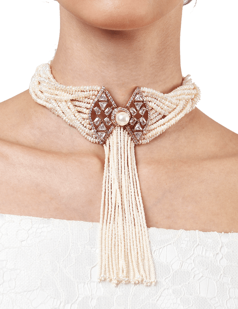 Pearl Collar Choker Necklace