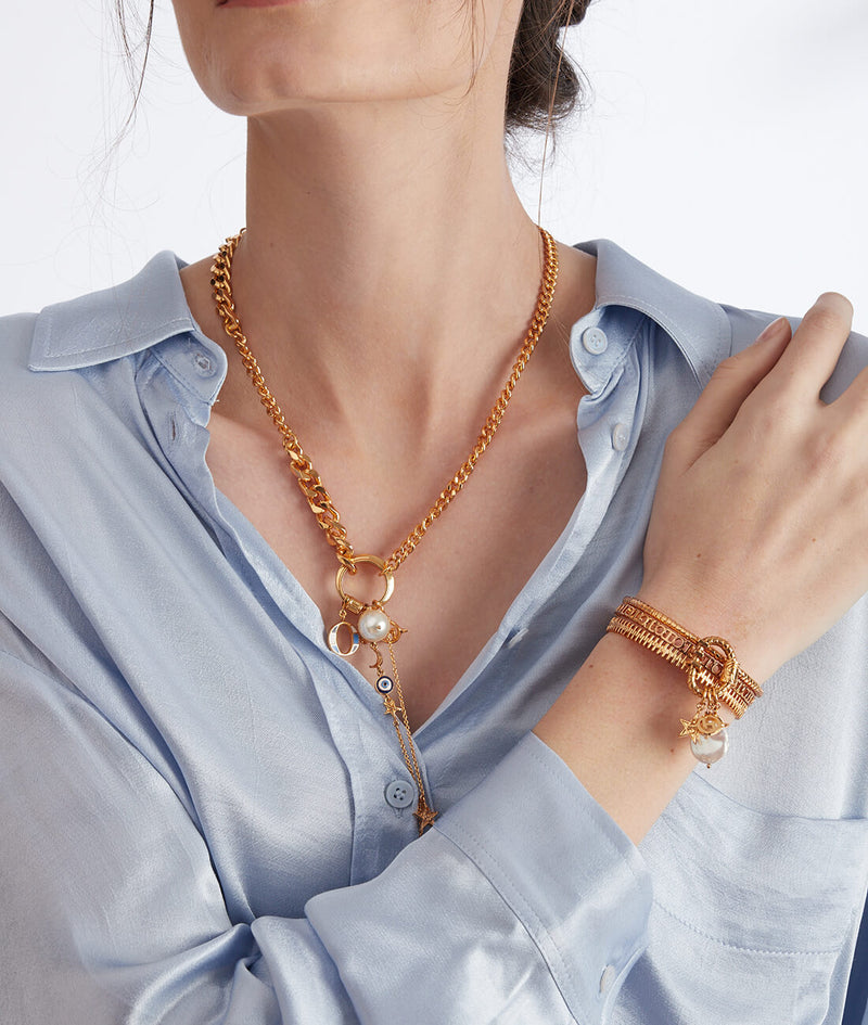 Pearl Drop Stacked Bracelet