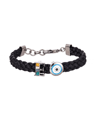 Personalised Black evil eye bracelet