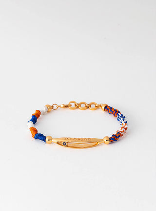 Rakhi Gold Bracelets in Royal Blue, Eggshell & Amber