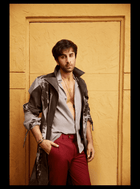 Ranbir kapoor wearing silver bolt handcuff bracelets