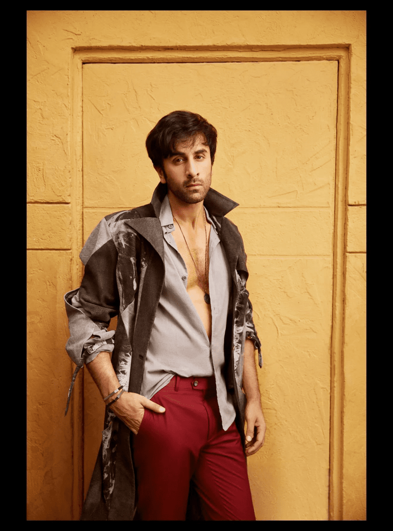 Ranbir kapoor wearing silver bolt handcuff bracelets