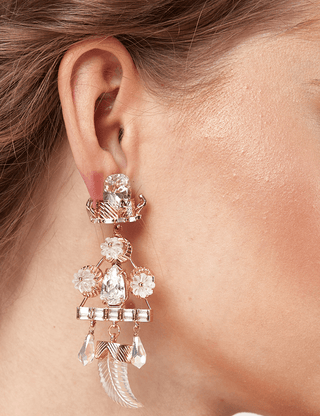 Rose gold tusk earrings