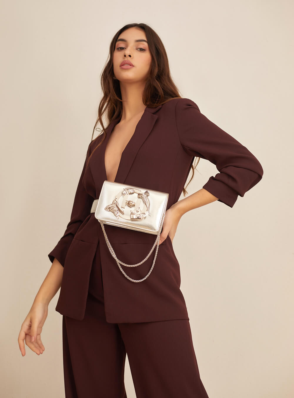 Silver Cross Body Bag