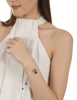 White evil eye bracelet for women