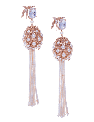 bridal long tassel earrings