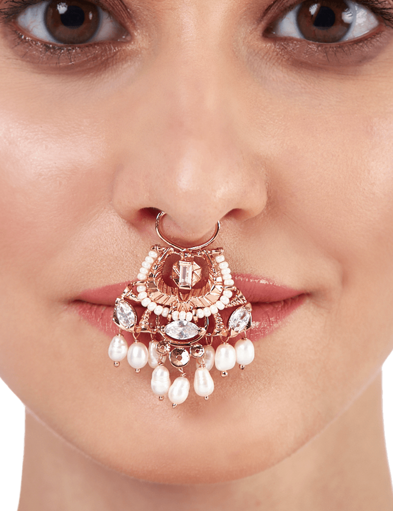 bridal pearl nose ring