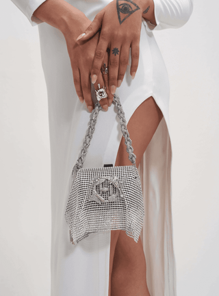 Silver Crystal Bag For Women 