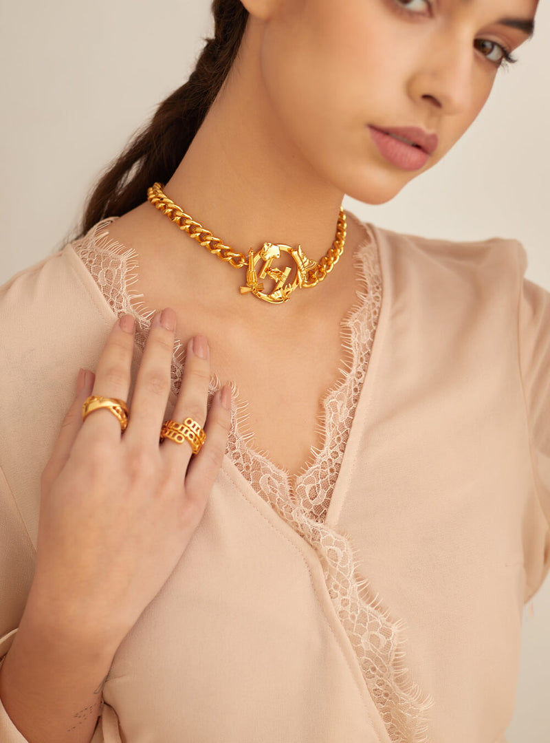 contemporary gold choker