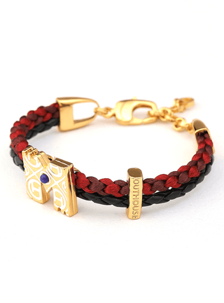 custom unisex gold bracelets in maroon colour