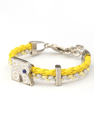 custom unisex silver bracelets in yellow colour