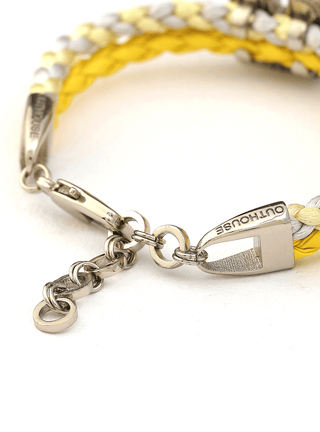 customised unisex silver bracelets in yellow colour