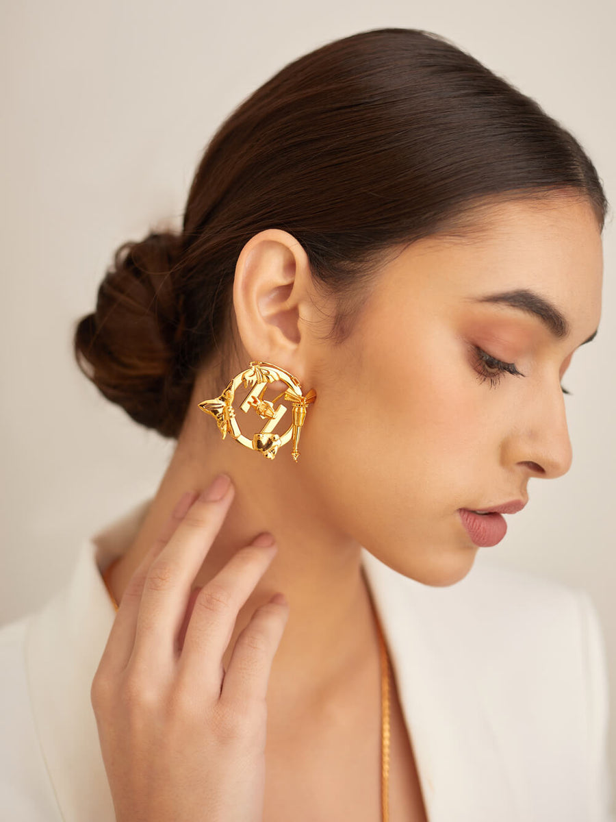 fancy gold studs