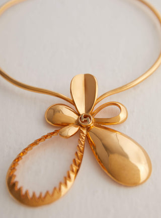 flower design gold necklace