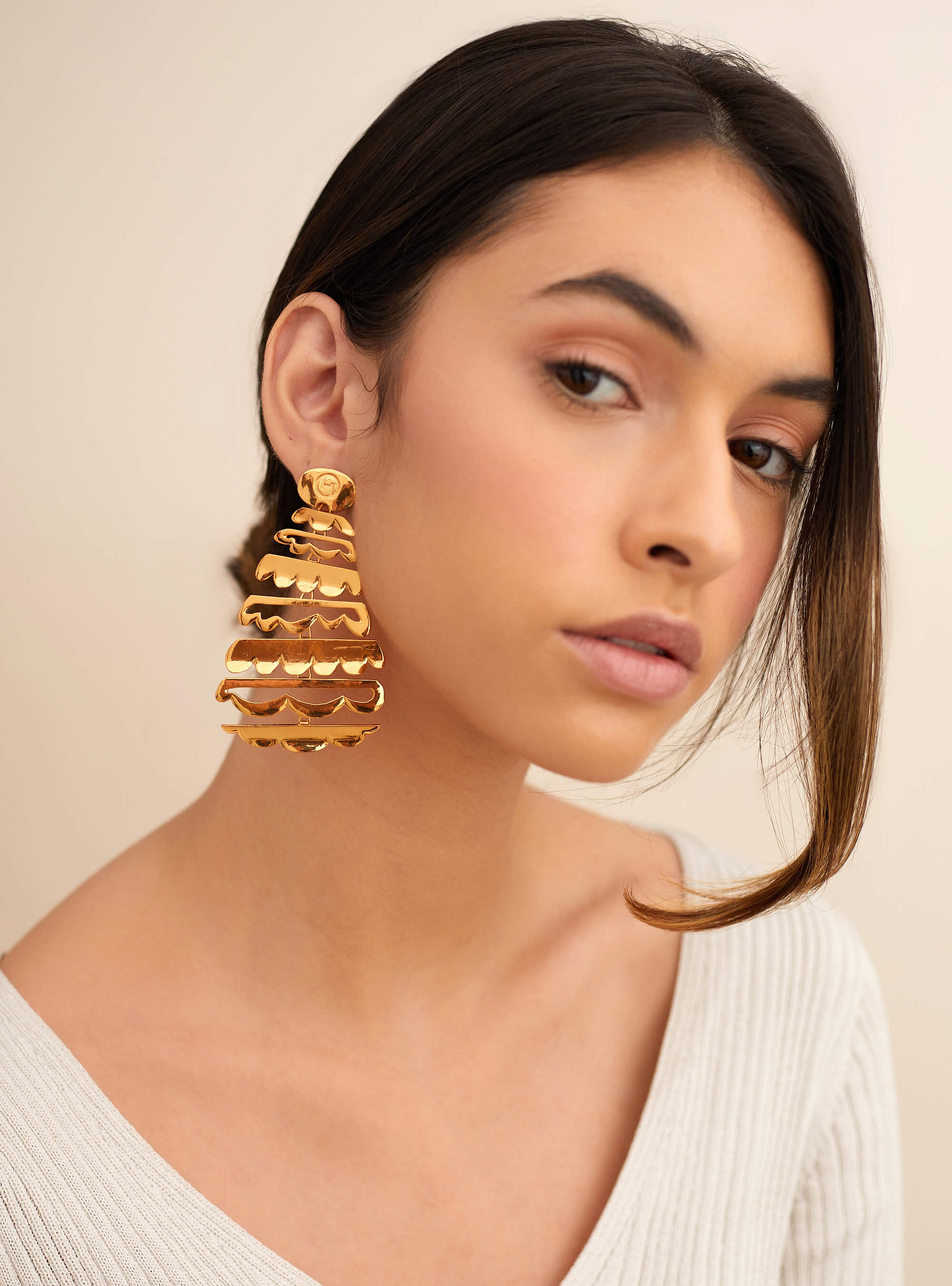 Nicole Williams English Wearing OH Epee Statement Earrings