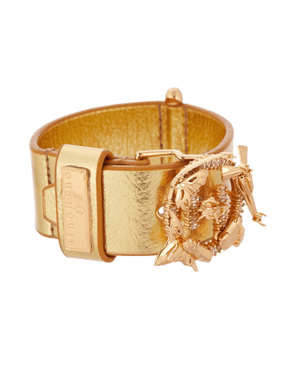 gold leather cuff